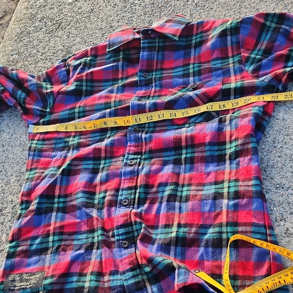 Vermont Flannel Co Plaid Flannel Button-Up Shirt in Red, Blue, Green Medium - Picture 11 of 15